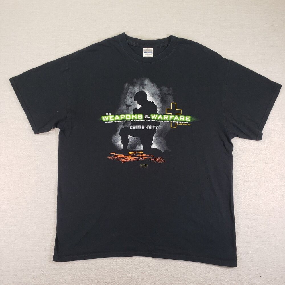 Kerusso Jesus Call Of Duty Parody T-Shirt Mens M Weapons Warfare Religious 2010